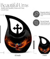 10-inch Phoenix Urn Box For Ashes with Cross Drop design