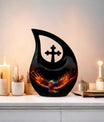 10-inch Phoenix Urn Box For Ashes with Cross Drop design