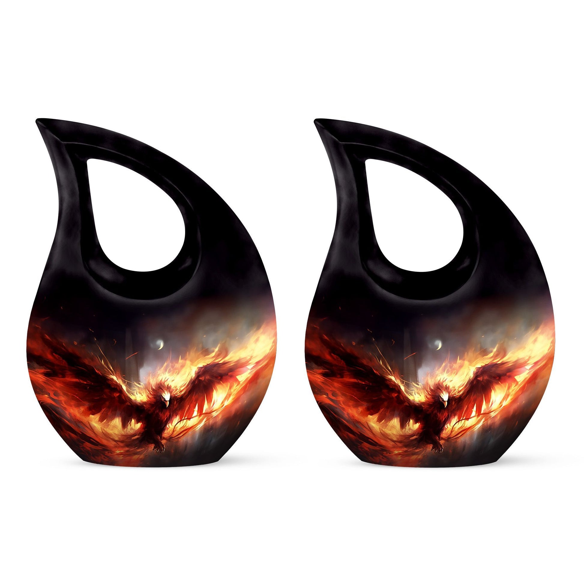 10 Inch Phoenix Themed Double Cremation Urn