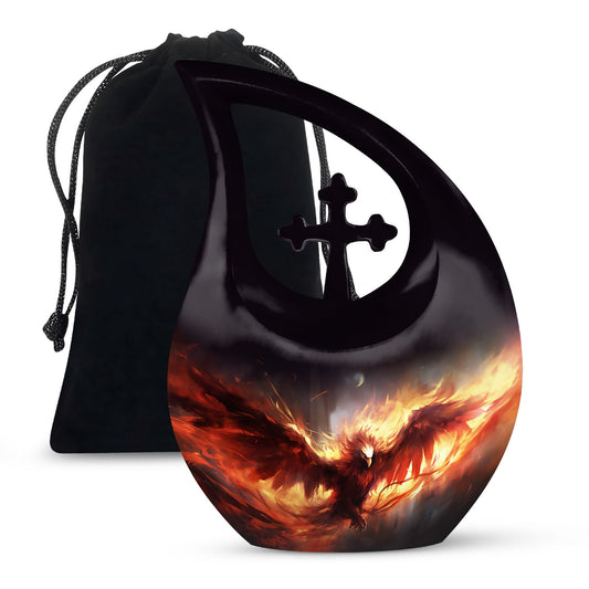 10 Inch Phoenix Themed Double Cremation Urn