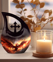 10 Inch Phoenix Themed Double Cremation Urn