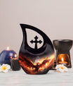 10 Inch Phoenix Themed Double Cremation Urn