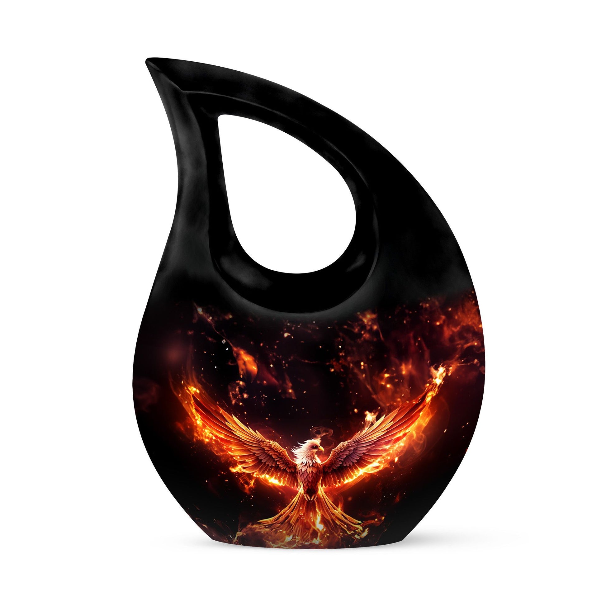 10 inch Phoenix Cremation Urn, Cross Drop design with 