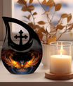 Phoenix Urn - 10-inch Cross Drop design, Memorial Urn 