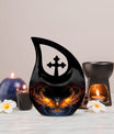 Phoenix Urn - 10-inch Cross Drop design, Memorial Urn 