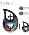 Phoenix themed Cross Drop design 10-Inch Custom Cremation 