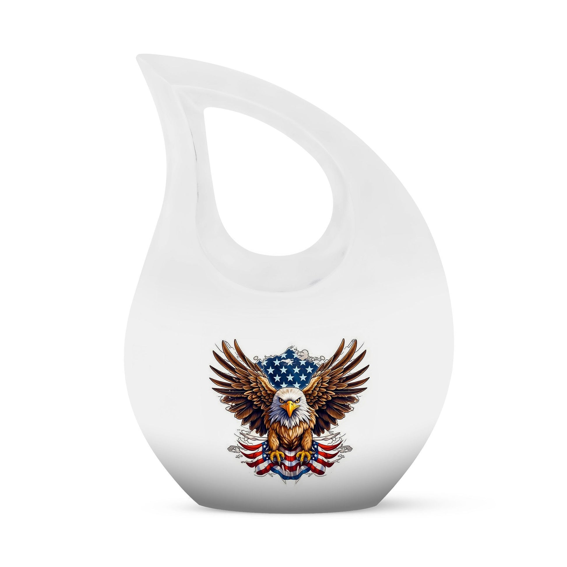 10 Inch Eagle Themed Cross Drop Bird Urn, 