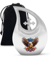 10 Inch Eagle Themed Cross Drop Bird Urn, 