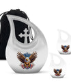 10 Inch Eagle Themed Cross Drop Bird Urn, 