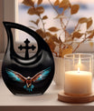 10-inch Eagle Urn with Cross Drop design, 