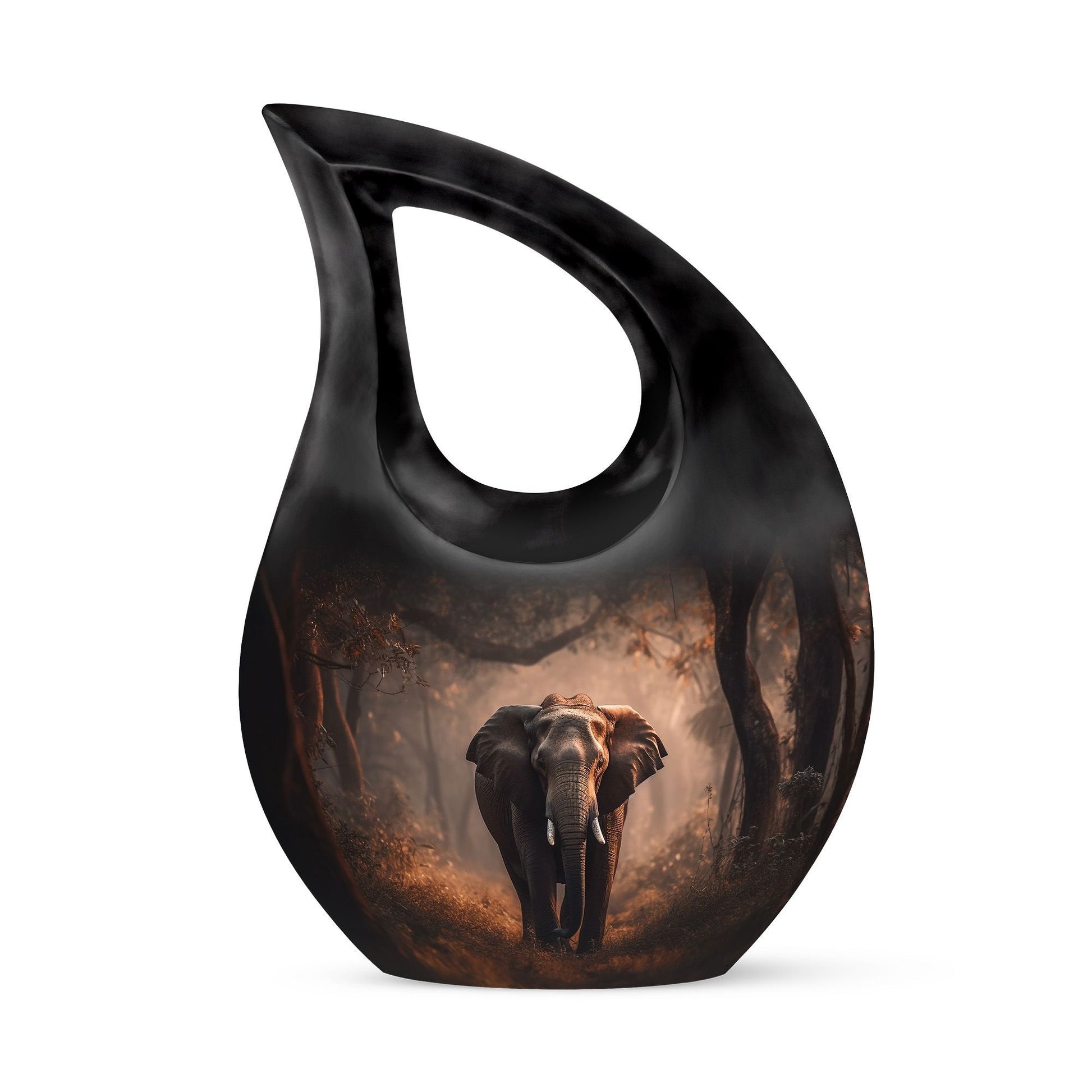 10-inch Elephant Urn in Cross Drop design, 