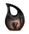 10-inch Elephant Urn in Cross Drop design, 