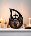 10-inch Elephant Urn in Cross Drop design, 