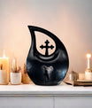 10 inch Elephant Urn with Cross Drop design for ashes,