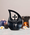 10 inch Elephant Urn with Cross Drop design for ashes,