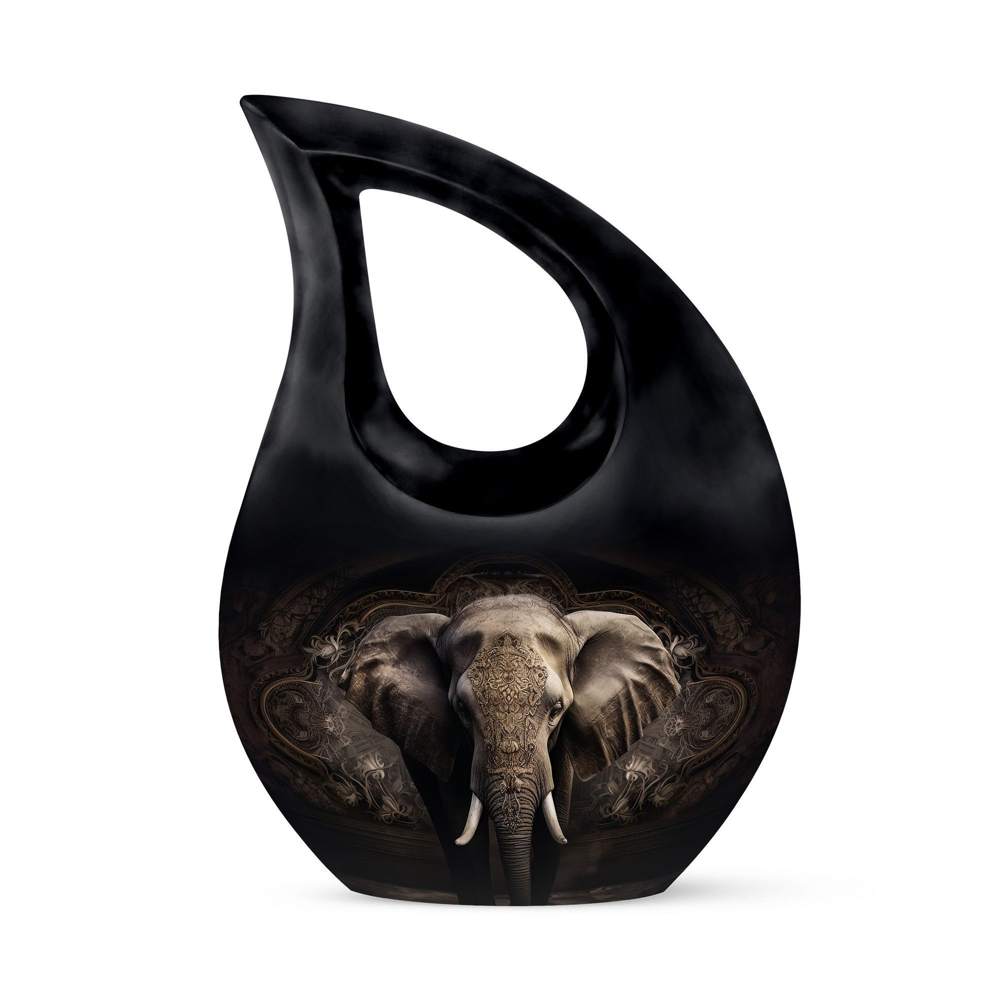 10 inch Cross Drop Elephant Urn for Cremation, 