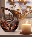 Elephant themed, Cross Drop design large cremation urn, 