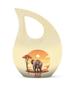 10-inch Elephant Urn with Cross Drop design,