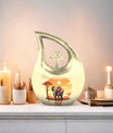 10-inch Elephant Urn with Cross Drop design,