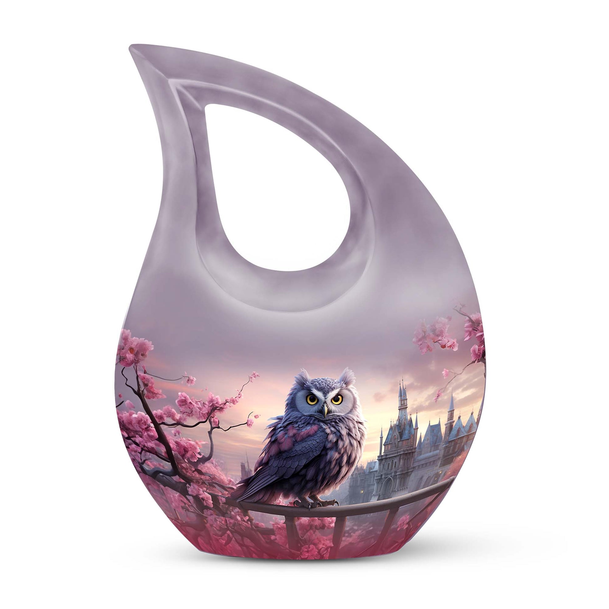 10-inch Owl Urn with Cross Drop design 