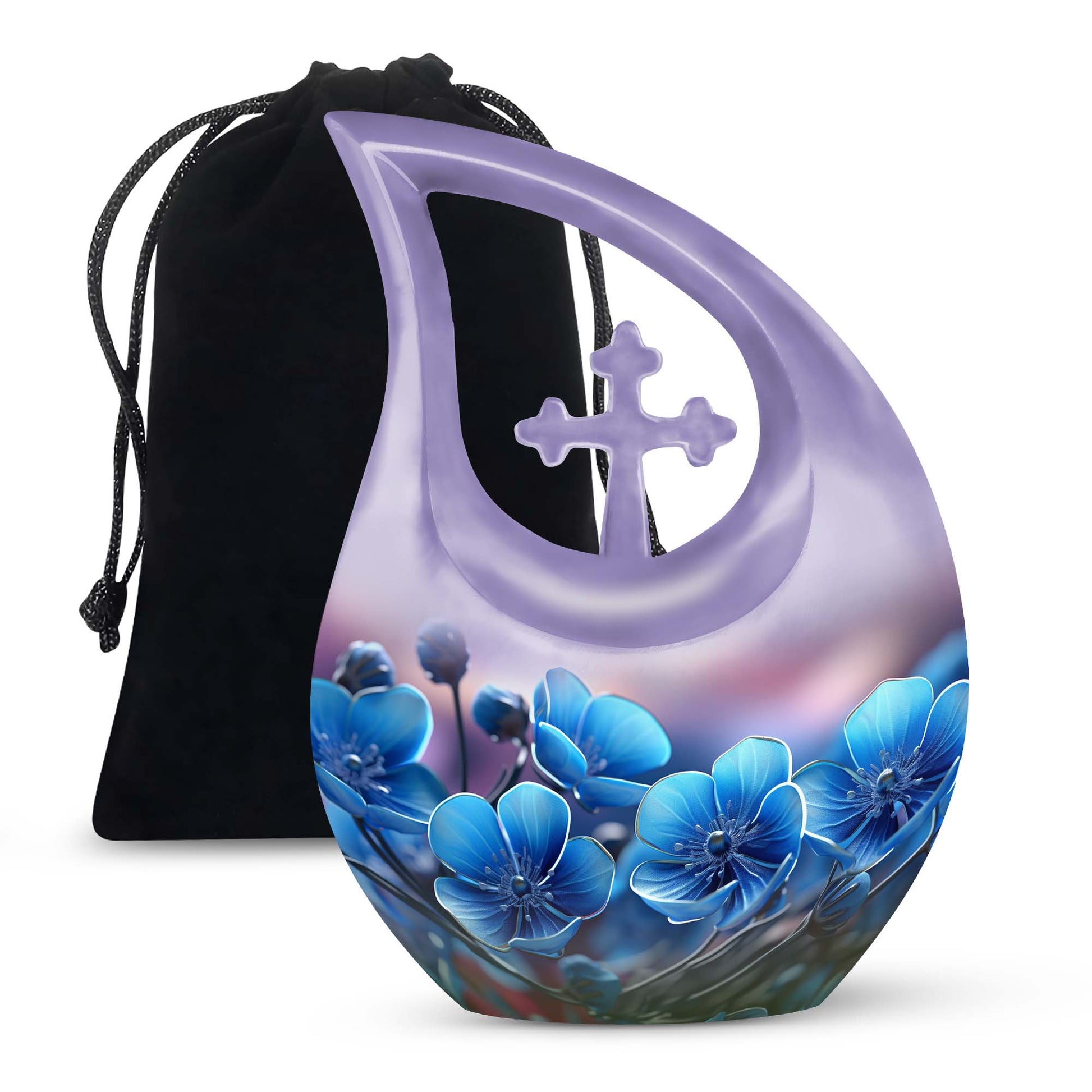 10-inch Flower Urn with Cross Drop Design, Biodegradable 