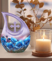 10-inch Flower Urn with Cross Drop Design, Biodegradable 