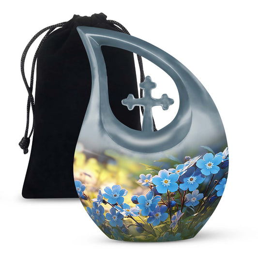 10-inch Flower Urn with Cross Drop design 