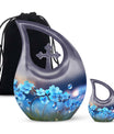 10 Inch Flower-Themed Cross Drop Cremation Urn,