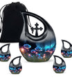 Flower themed Cross Drop design, 10-inch best cremation urn 