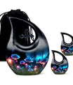 Flower themed Cross Drop design, 10-inch best cremation urn 