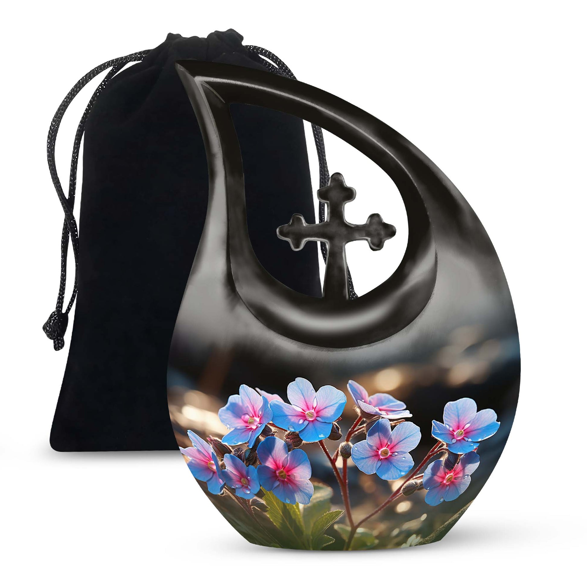 10-inch Aluminium Flower Urn with Cross Drop design