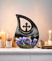 10-inch Aluminium Flower Urn with Cross Drop design