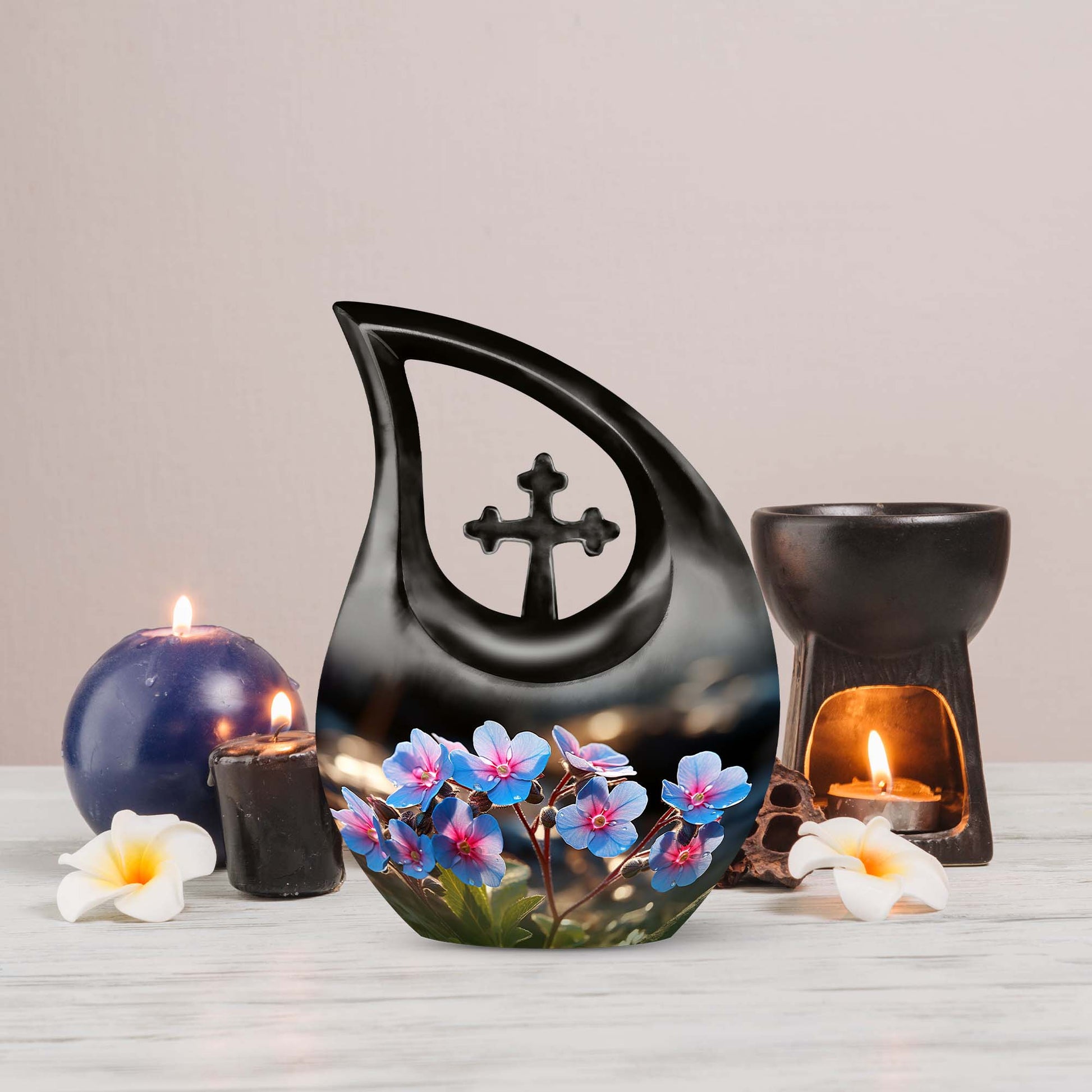 10-inch Aluminium Flower Urn with Cross Drop design