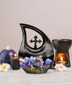 10-inch Aluminium Flower Urn with Cross Drop design