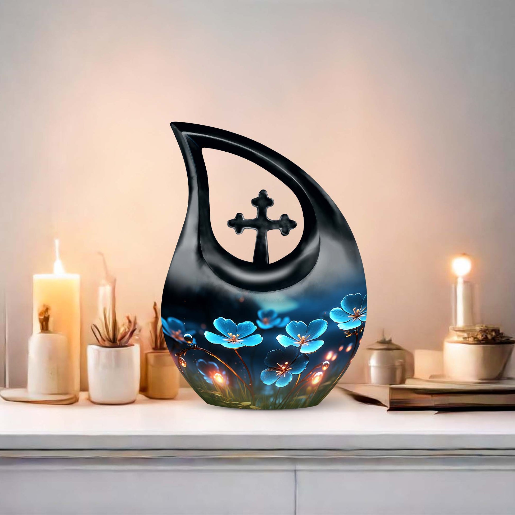 10-inch Flower Urn in Cross Drop design, affordable 