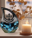 10-inch Flower Urn in Cross Drop design, suitable for cheap 