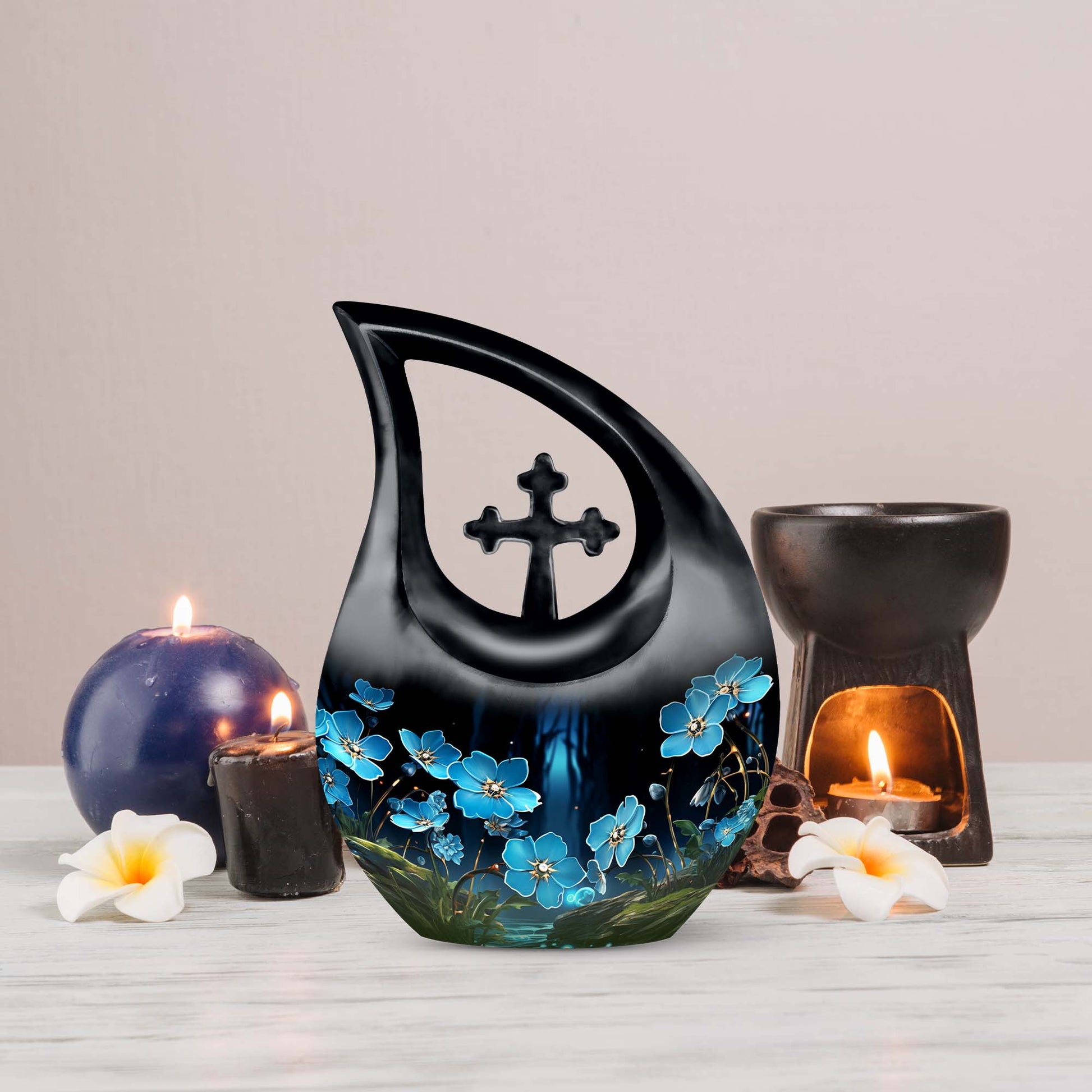 10-inch Flower Urn in Cross Drop design, suitable for cheap 