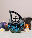 10-inch Flower Urn in Cross Drop design, suitable for cheap 