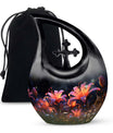 10-inch Lilly Flower Urn with Cross Drop design, suitable