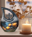 10-inch Lilly Flower Urn in cross drop design, 