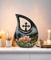 Medium-sized Lilly Flower Urn with Cross Drop design,