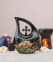 Medium-sized Lilly Flower Urn with Cross Drop design,