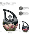 Large Lilly Flower Urn, Cross Drop design with Personalized 