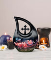 10 inch Lilly Flower Urn with Cross Drop design,