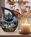 10 inch Lilly Flower Urn with Cross Drop design, 