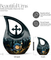 10 Inch Aluminium Lilly Flower Urn with Cross Drop 