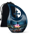 10-inch Lilly Flower Urn with Cross Drop design, large 