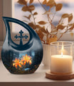 10-inch Lilly Flower Urn with Cross Drop design, 