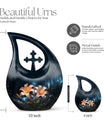 10-inch Lilly Flower Urn with Cross Drop design,