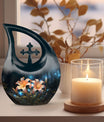 10-inch Lilly Flower Urn with Cross Drop design,